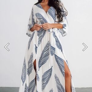Baltic Born White and Blue Maxi Dress